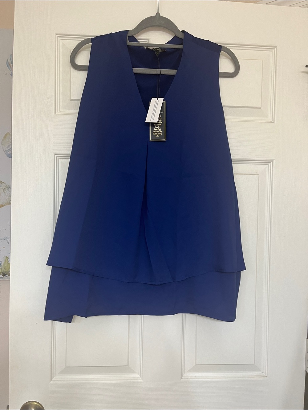 DG2 by Diane Gilman Sleeveless Layered Tunic in Royal Blue